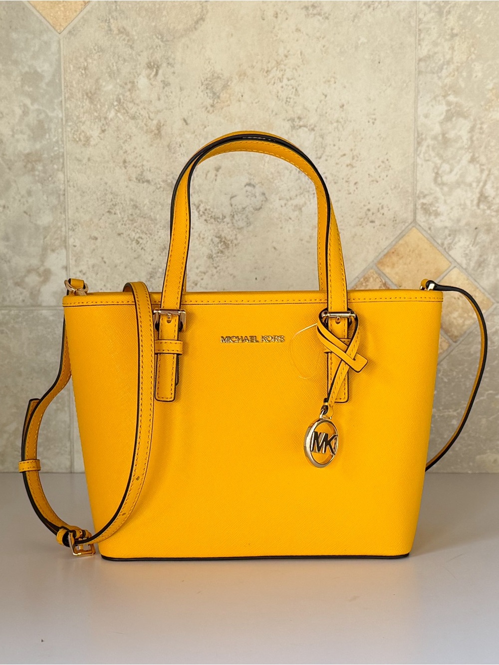 Michael Kors Jet Set XS Carryall Tote Shoulder Bag Jasmine Yellow